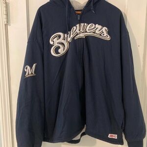 Milwaukee Brewers Stitches Men’s 2XL Jacket Zipper works but needs a zipper pull